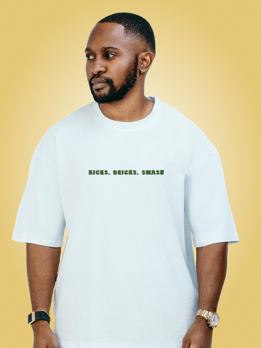 Incredible Strength: Hulk x Ninja Turtles Oversized White T-shirt