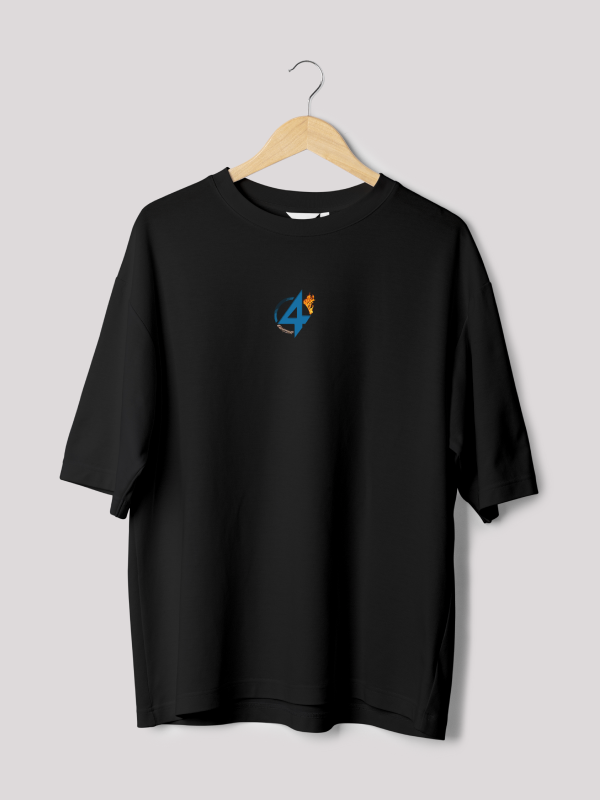 Fantastic Four: Baxter Mode Black Oversized Graphic Tee