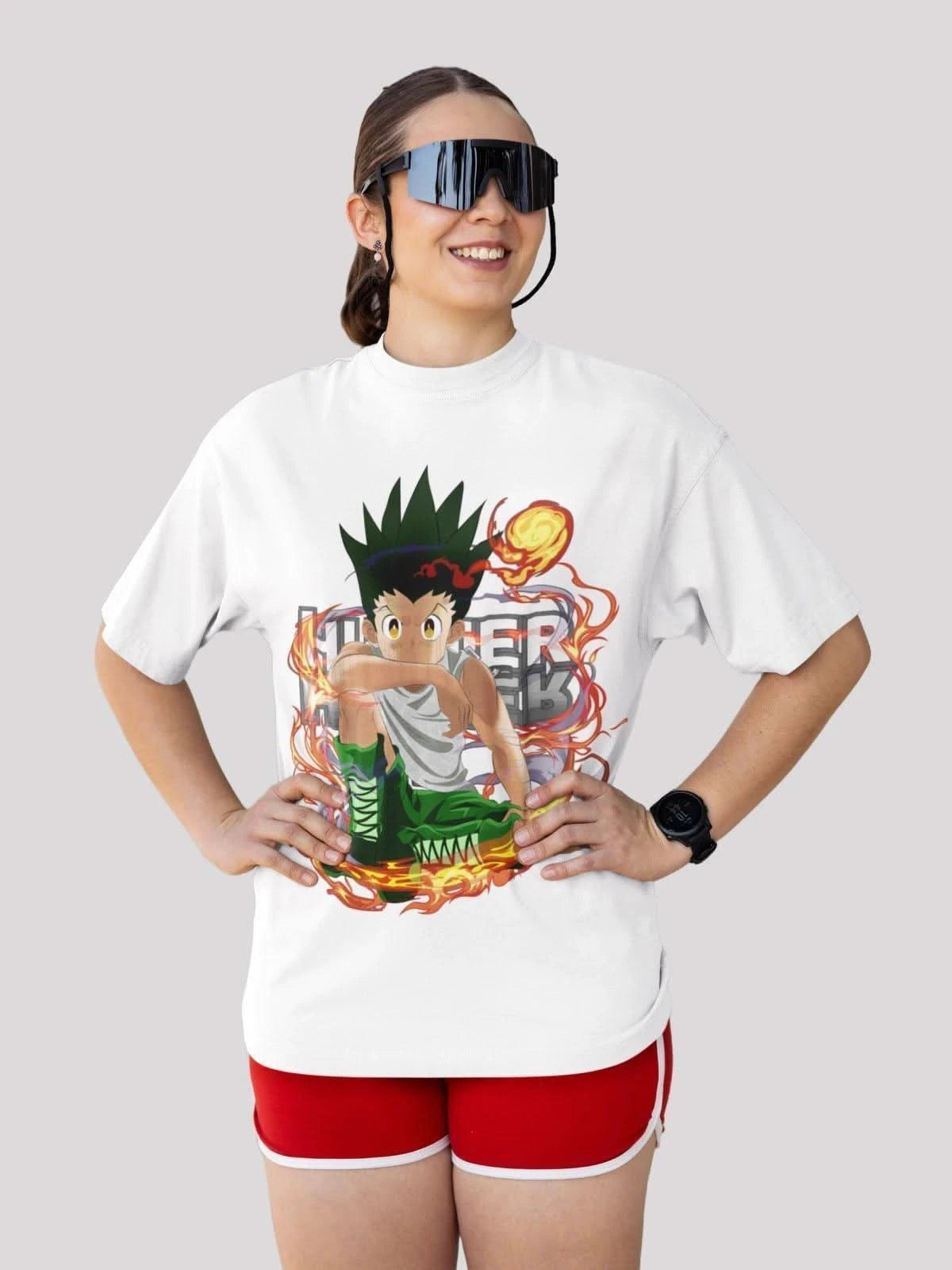 Gone crazy for GON Anime Unisex Oversized T-shirt-White
