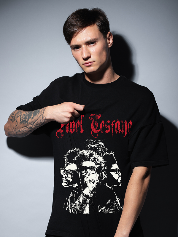 The Weekend's Abel Tesafe Black Graphic Tee