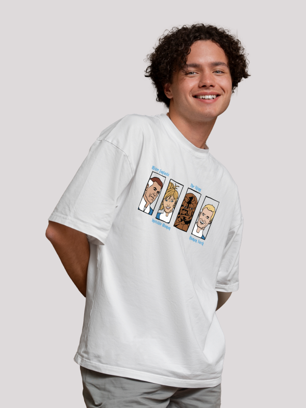 White Fantastic Four Overszied Marvel Graphic Tee