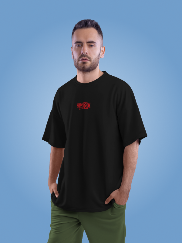 GTA x Stranger Things Black Oversized Graphic Tee