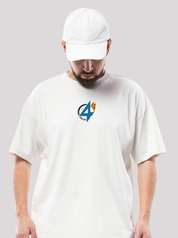Fantastic Four: Baxter Mode White Oversized Graphic Tee