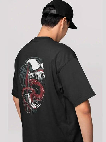 We are Venom: Symbiote Print Oversized Black T-shirt