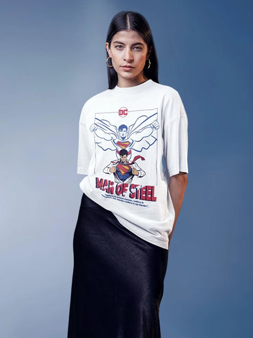 The Man of Steel Blue Superman Oversized Graphic Tee