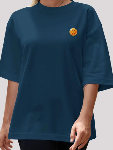 Vegeta Power Anime Unisex Oversized  T-shirt-Navy blue