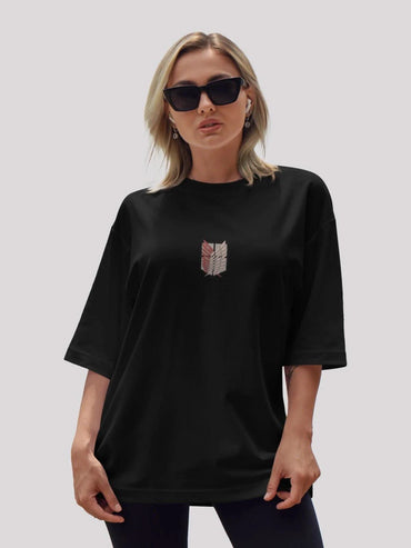 Mikasa Anime unisex Oversize T-Shirt- Black