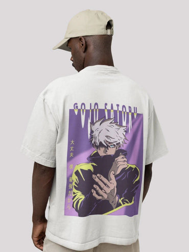 Gojo Anime Unisex Oversize T-Shirt-White