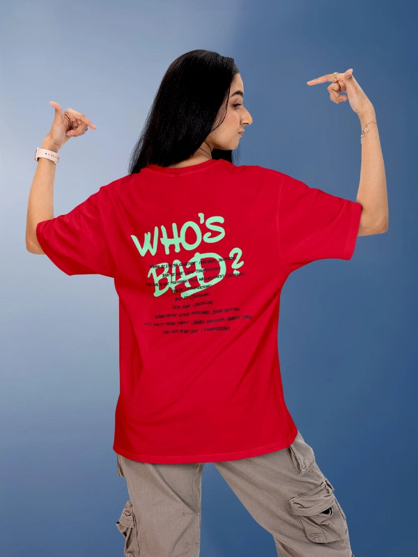 MJ Who's Bad Red Graphic tee