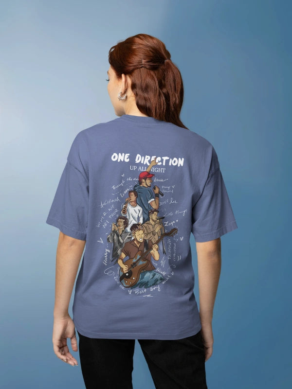 One Direction Band Blue Graphic Tee