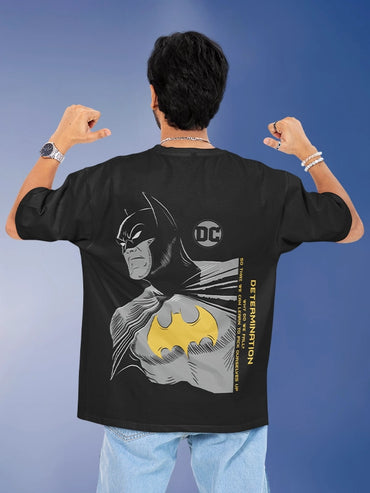 Black Batman Wayned Mode Printed Oversized T-shirt