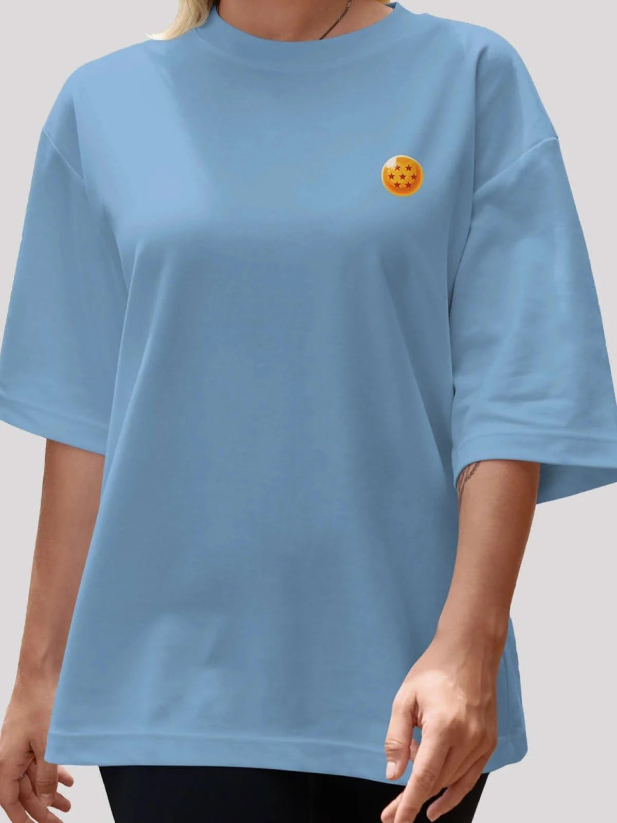 Vegeta Power Anime Unisex Oversized T-shirt-baby blue