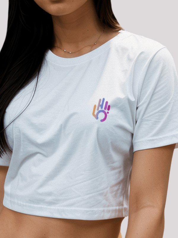 HI5 White Crop Top