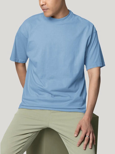 Blue Tropical Bloom & Flowers of the Summer Oversized Graphic Tee