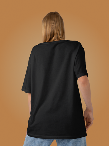 The Vengeance Duo: Kill Bill x Makima Crossover Oversized Black Printed T-shirt