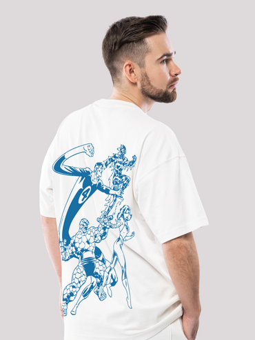 Fantastic Four: Baxter Mode White Oversized Graphic Tee