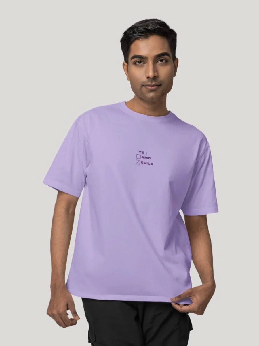 Tequila & Tanlines Lavendar Oversized Beach Graphic T-shirt