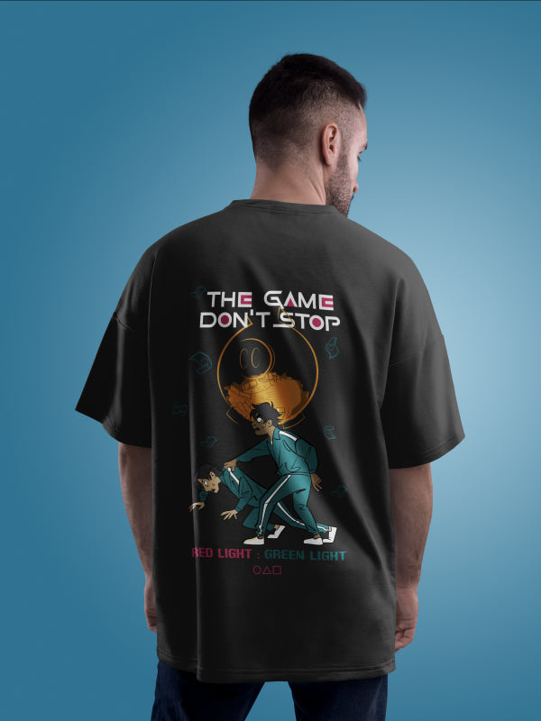456 Black Squid Game Printed Oversized T-shirt