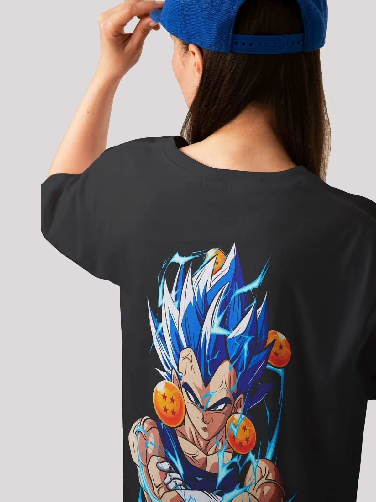 Vegeta Power Anime Unisex Oversized T-shirt-Black