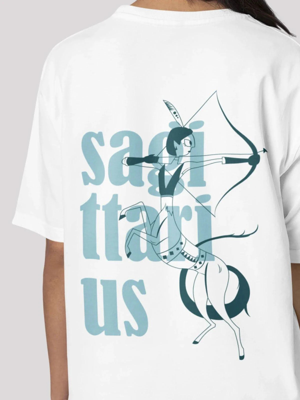Sagittarius Zodiac Unisex Oversize T-Shirt-White