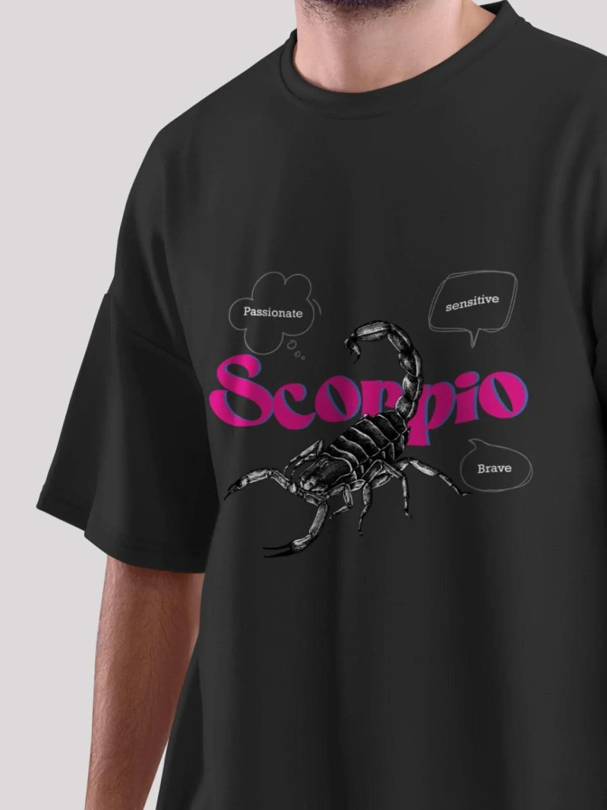 Scorpio Zodiac Unisex Oversize T-Shirt-Black