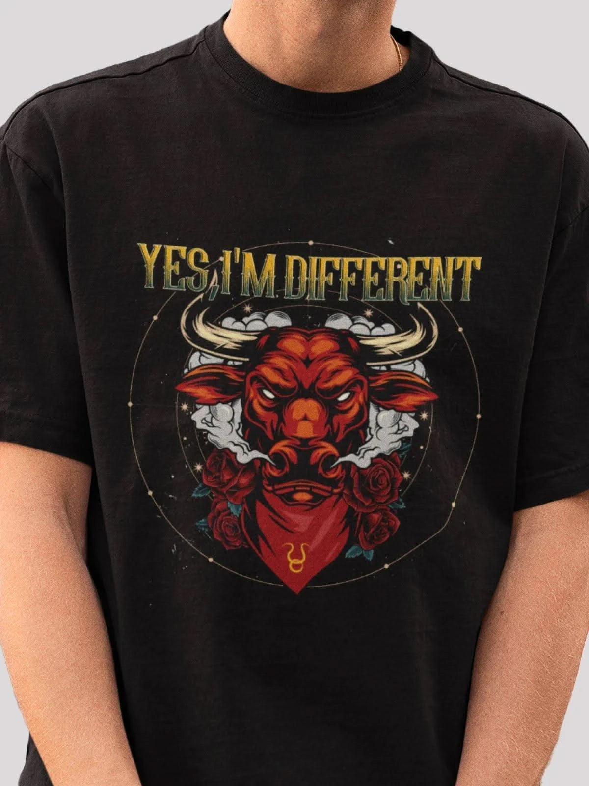 Taurus Zodiac Unisex Oversize T-Shirt-Black