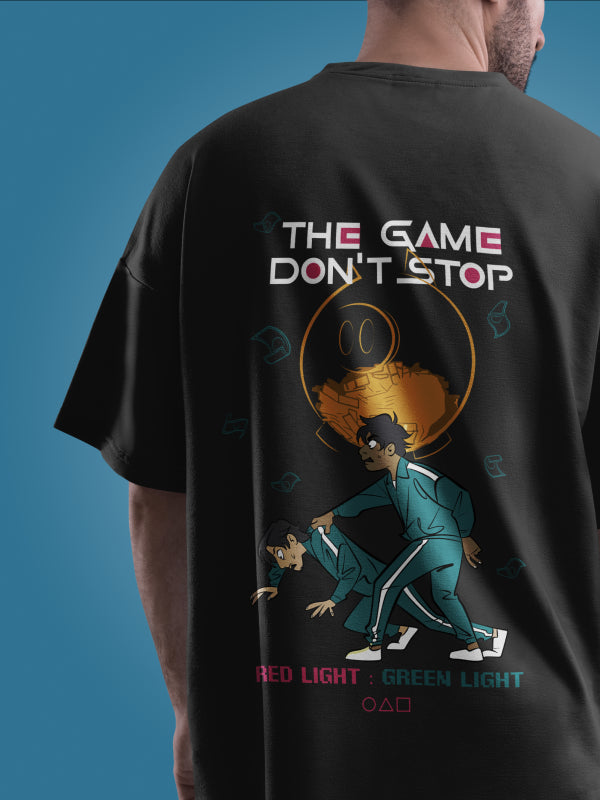 456 Black Squid Game Printed Oversized T-shirt