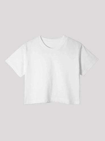 White Plain Crop Top for Women