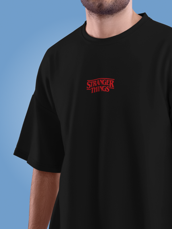 GTA x Stranger Things Black Oversized Graphic Tee