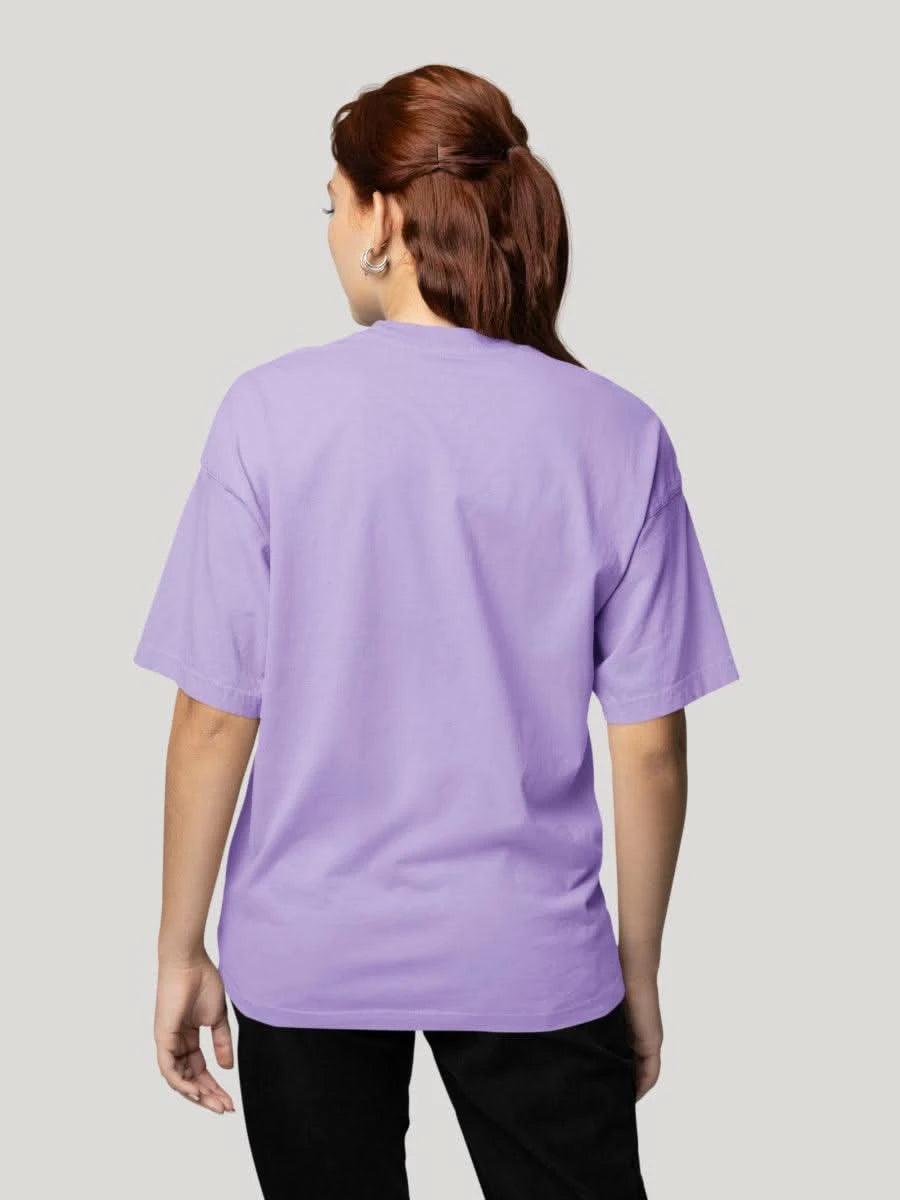 Living the Summer Breeze Lavender Oversized Summer Typography T-shirt