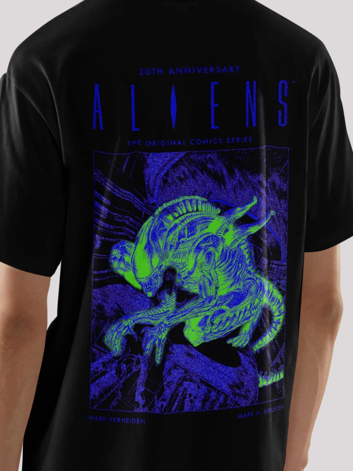 Unisex black Alien oversized t-shirt