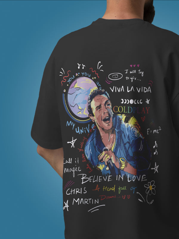 It's Chris Martin from Coldplay T-shirt