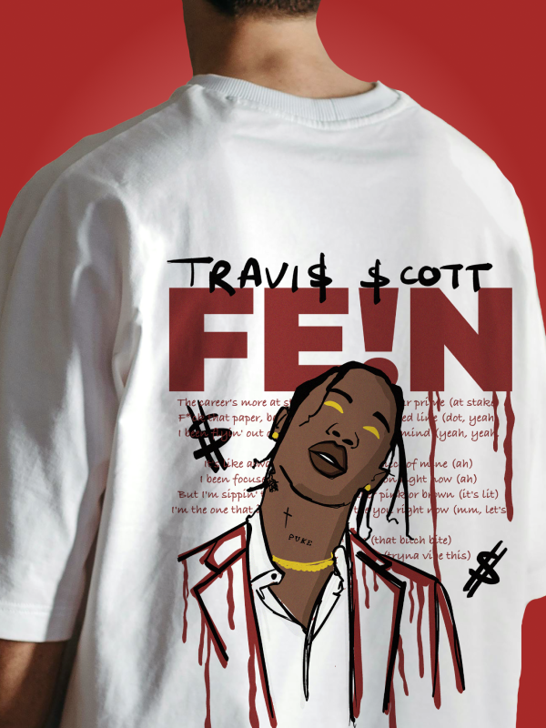 Travis Scott white Oversized T shirt