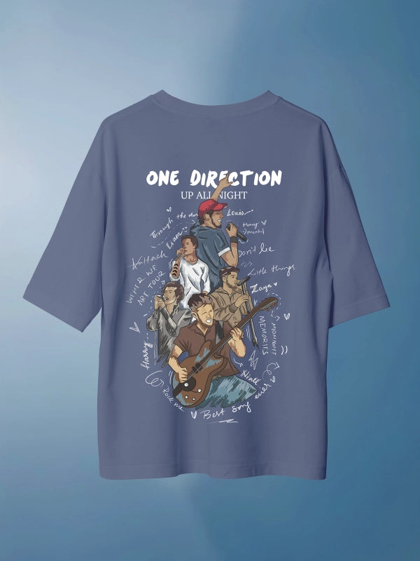 One Direction Band Blue Graphic Tee