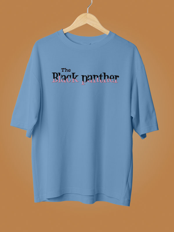 The Black Pink Panther Oversized Blue Graphic Tee