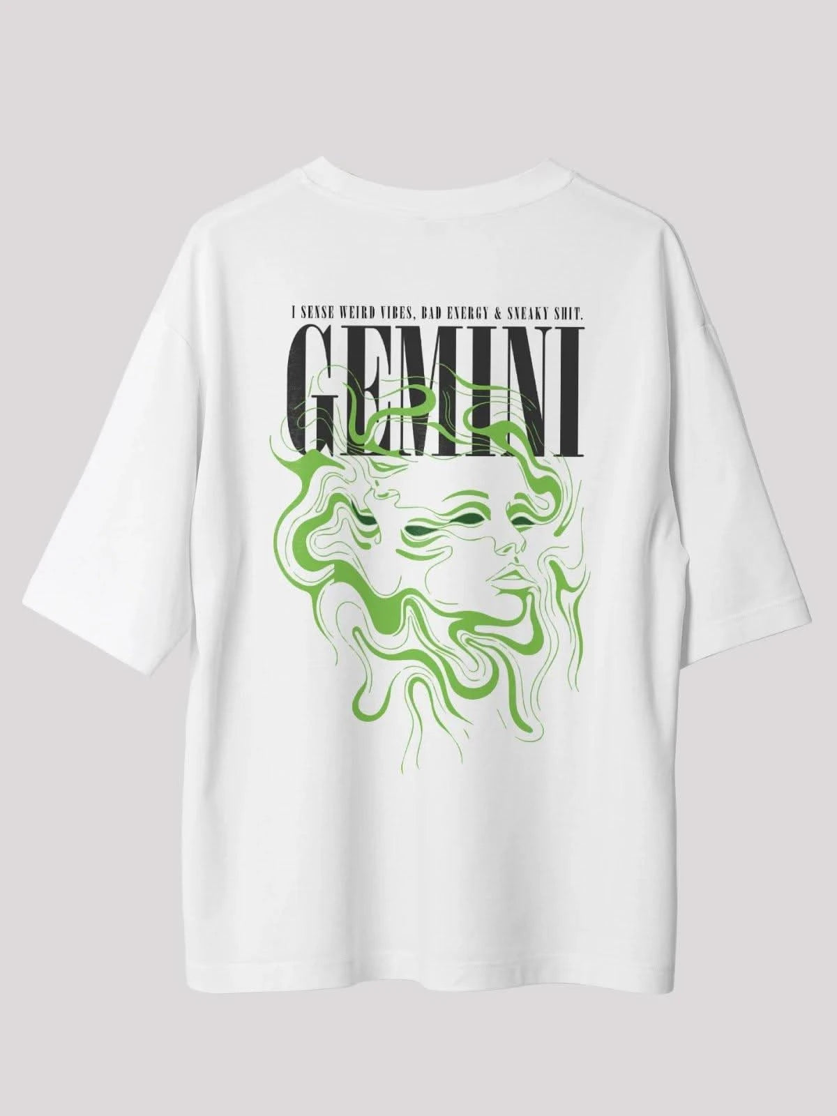 Gemini Zodiac Unisex Oversize T-Shirt-white
