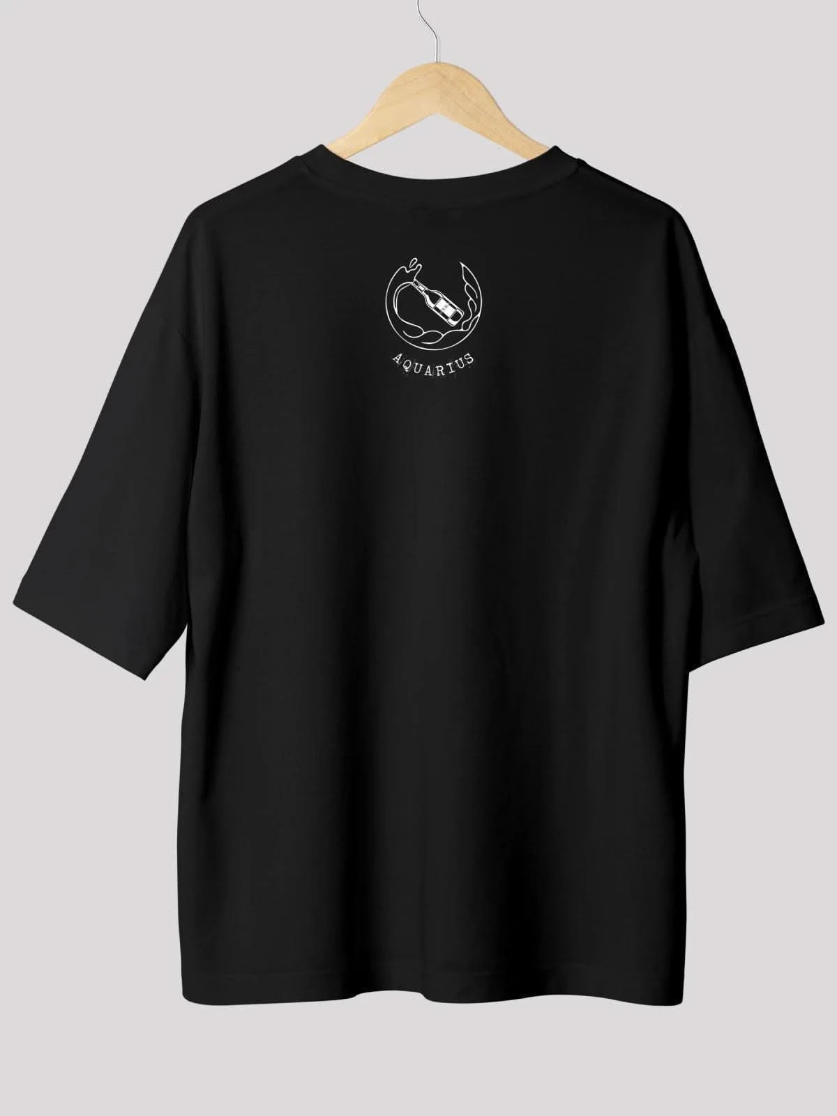 Aquarius Zodiac Unisex Oversize T-Shirt-Black