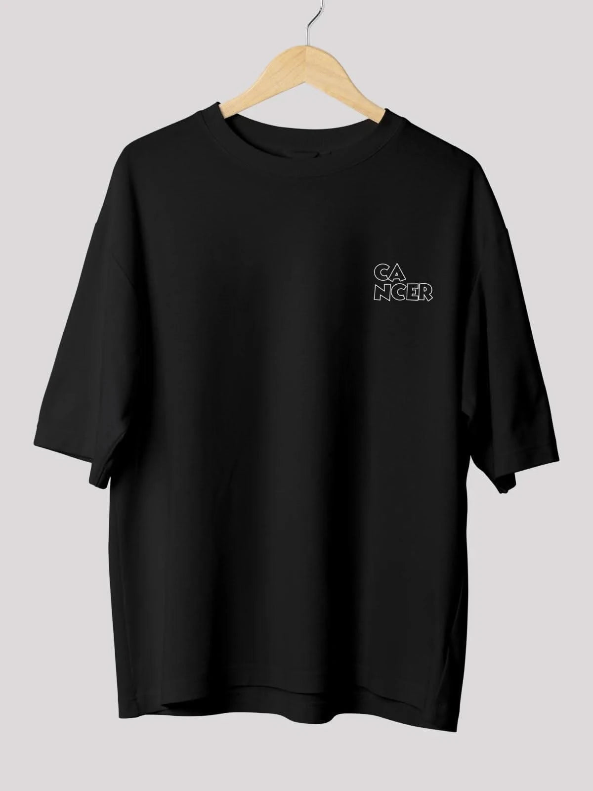 Cancer Zodiac Unisex Oversize T-Shirt-Black