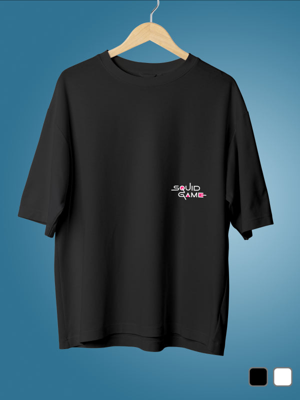 Black Pac Man Squid Games Oversized Graphic Tee
