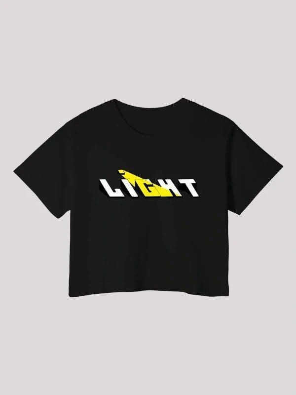 Let Your Light Shine Black Crop Top For Women