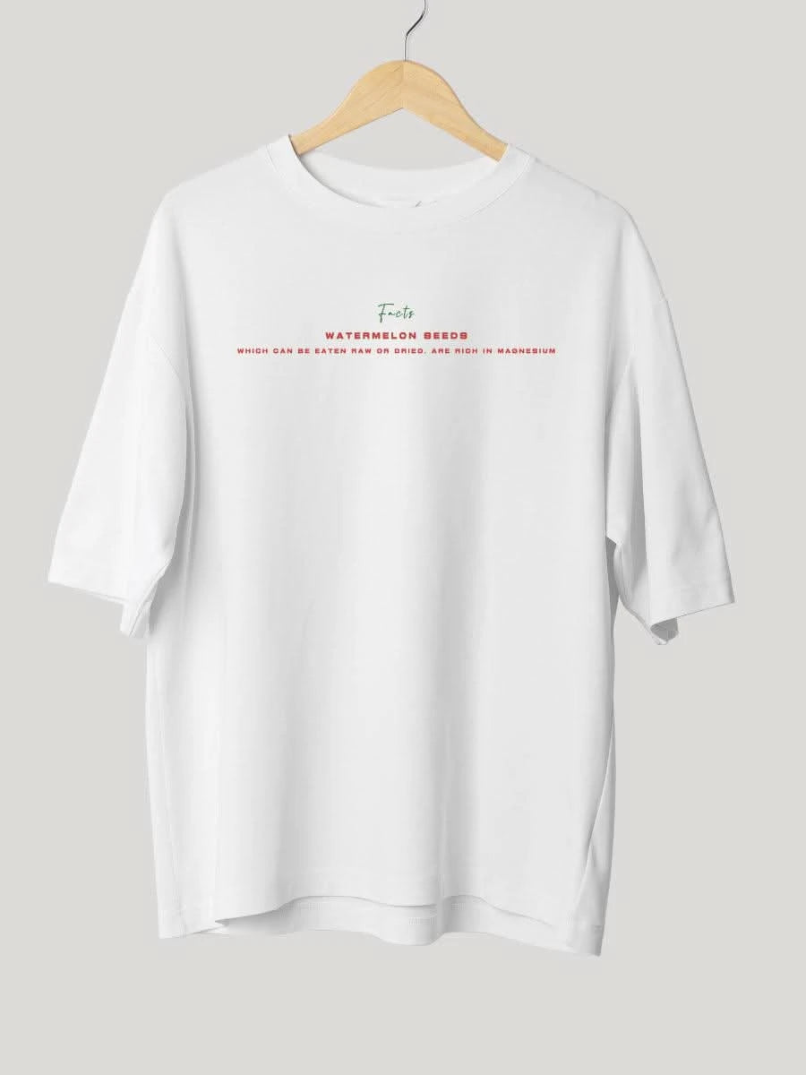 White "Whataa Melon" Watermelon Print Tropical Summer Oversized T-shirt