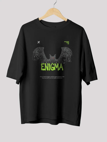 Unisex black enigma oversized t-shirt