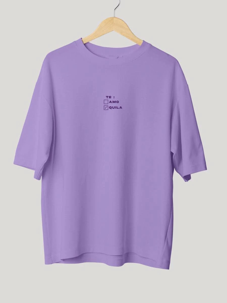 Tequila & Tanlines Lavendar Oversized Beach Graphic T-shirt