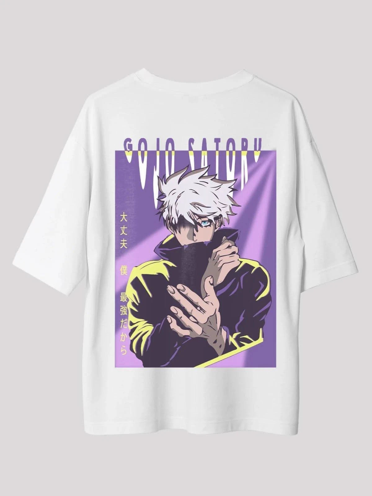 Gojo Anime Unisex Oversize T-Shirt-White