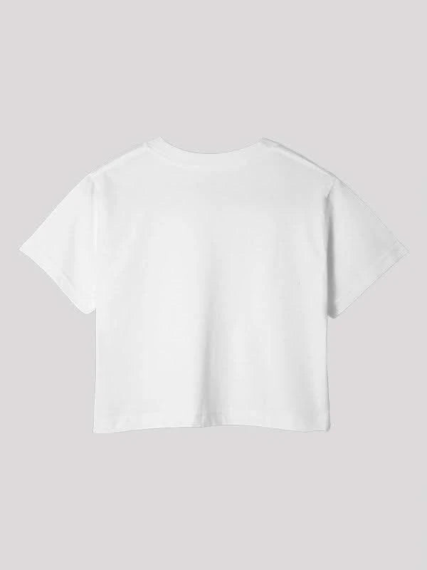 Spider Lilly White Crop Top For Women