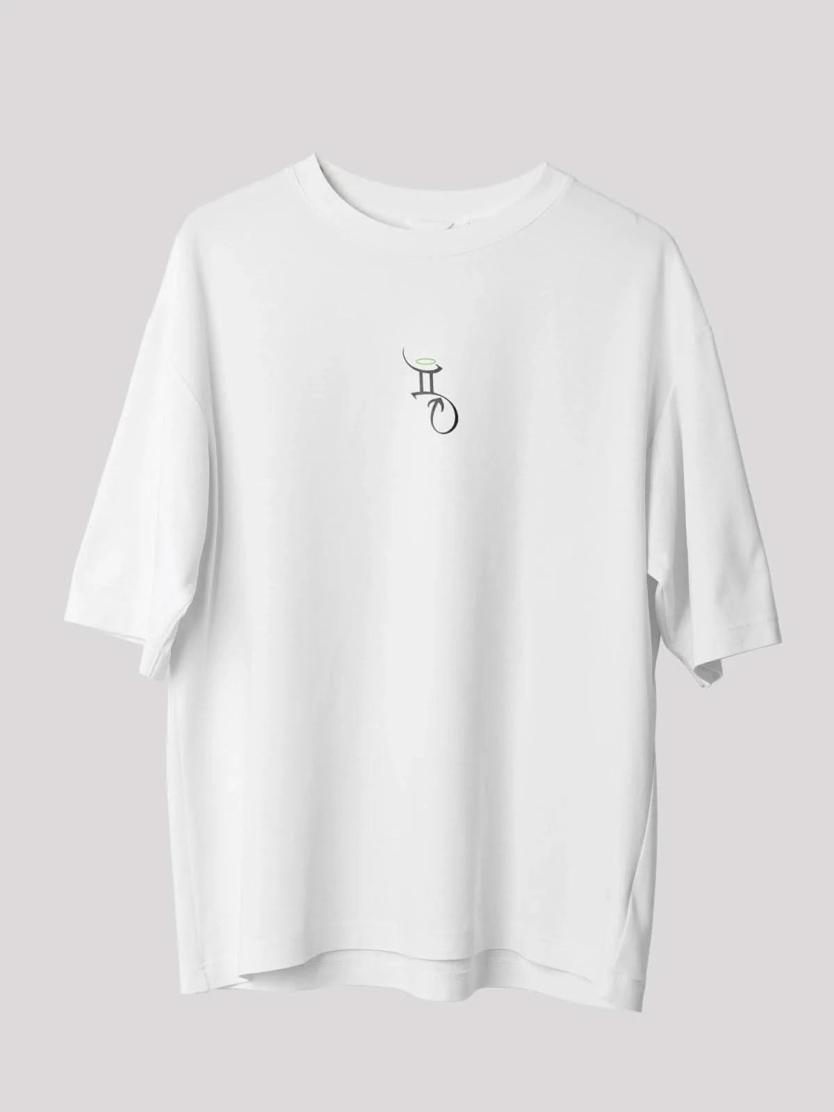 Gemini Zodiac Unisex Oversize T-Shirt-white