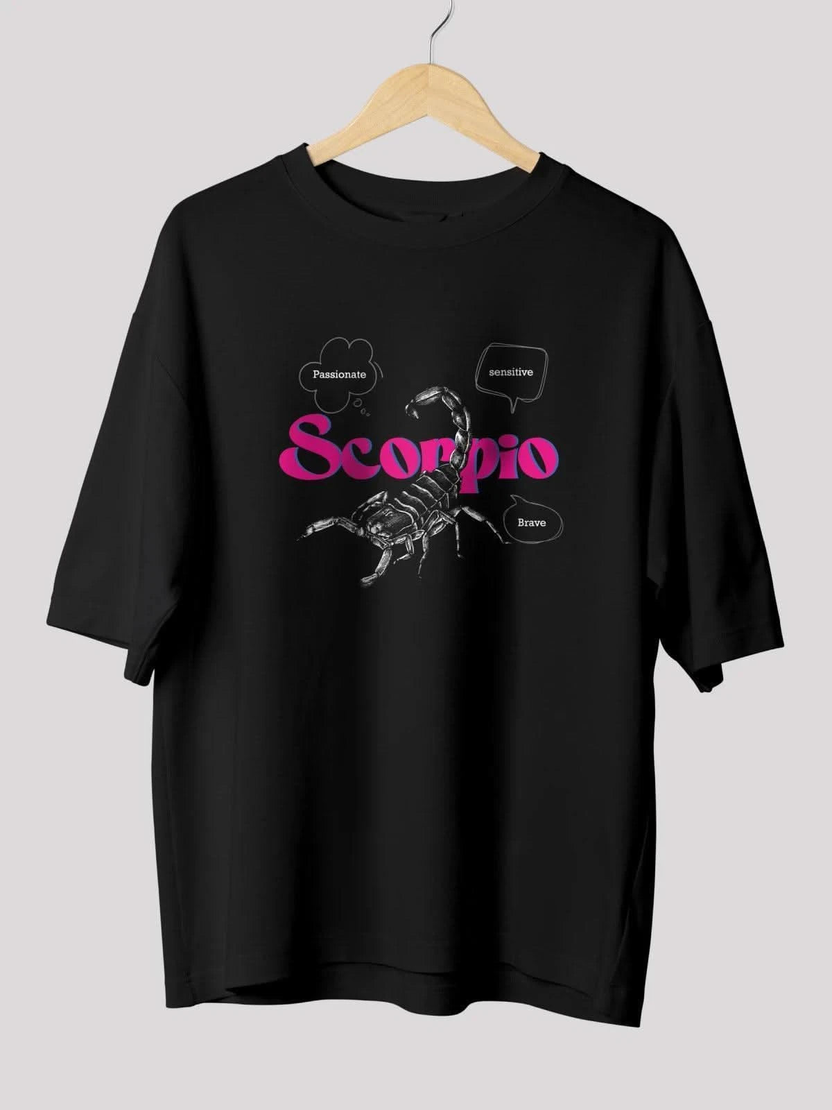 Scorpio Zodiac Unisex Oversize T-Shirt-Black