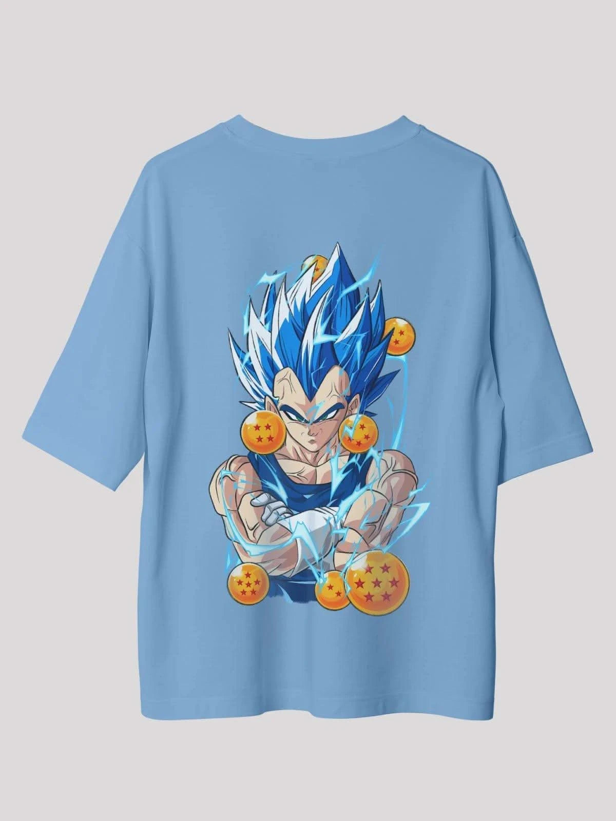 Vegeta Power Anime Unisex Oversized T-shirt-baby blue