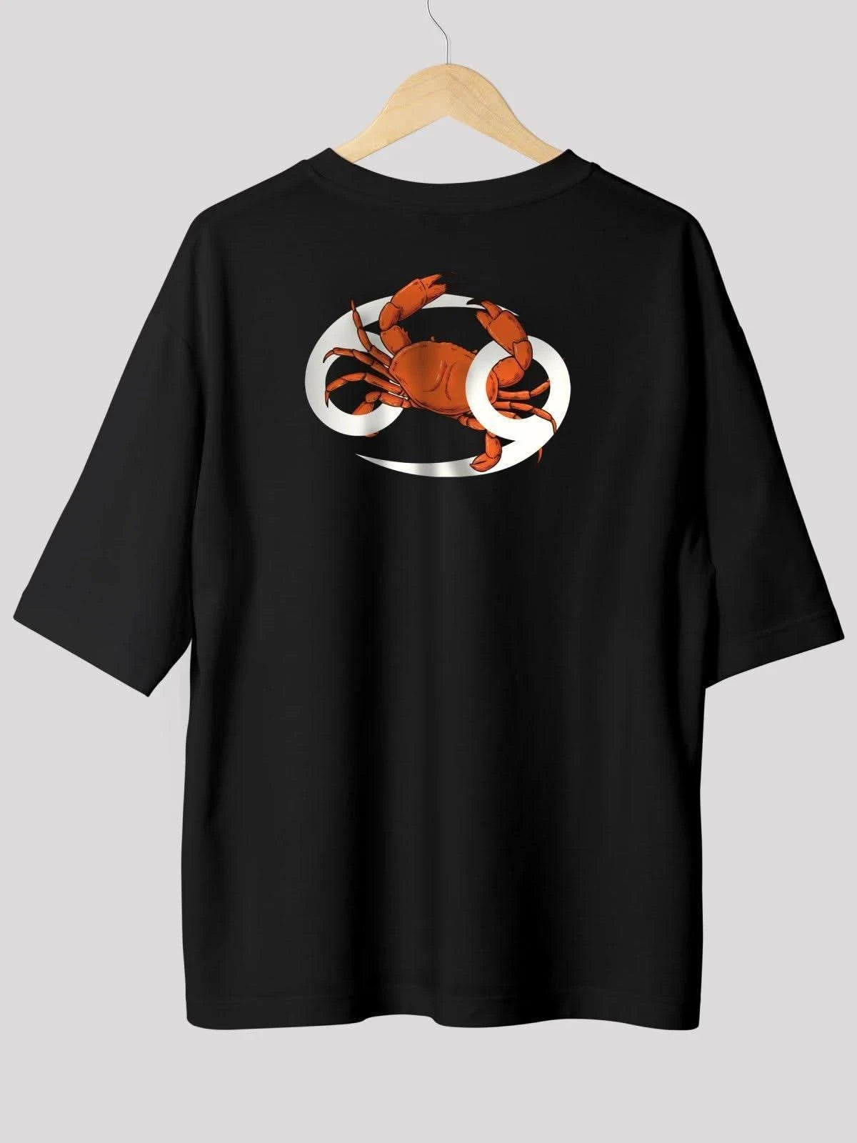 Cancer Zodiac Unisex Oversize T-Shirt-Black