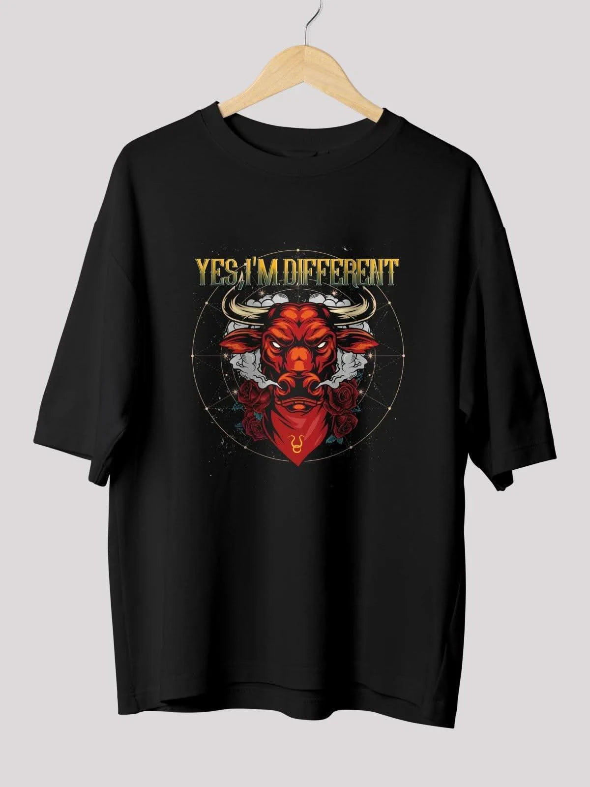 Taurus Zodiac Unisex Oversize T-Shirt-Black